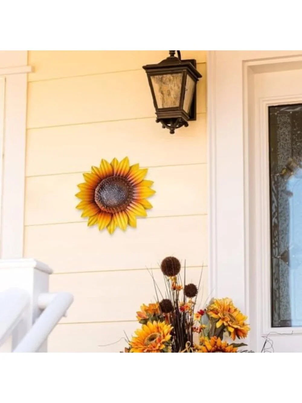 Set of 3 Handmade Sunflower Metal Wall Art Decor - Spring Garden Hanging Decor